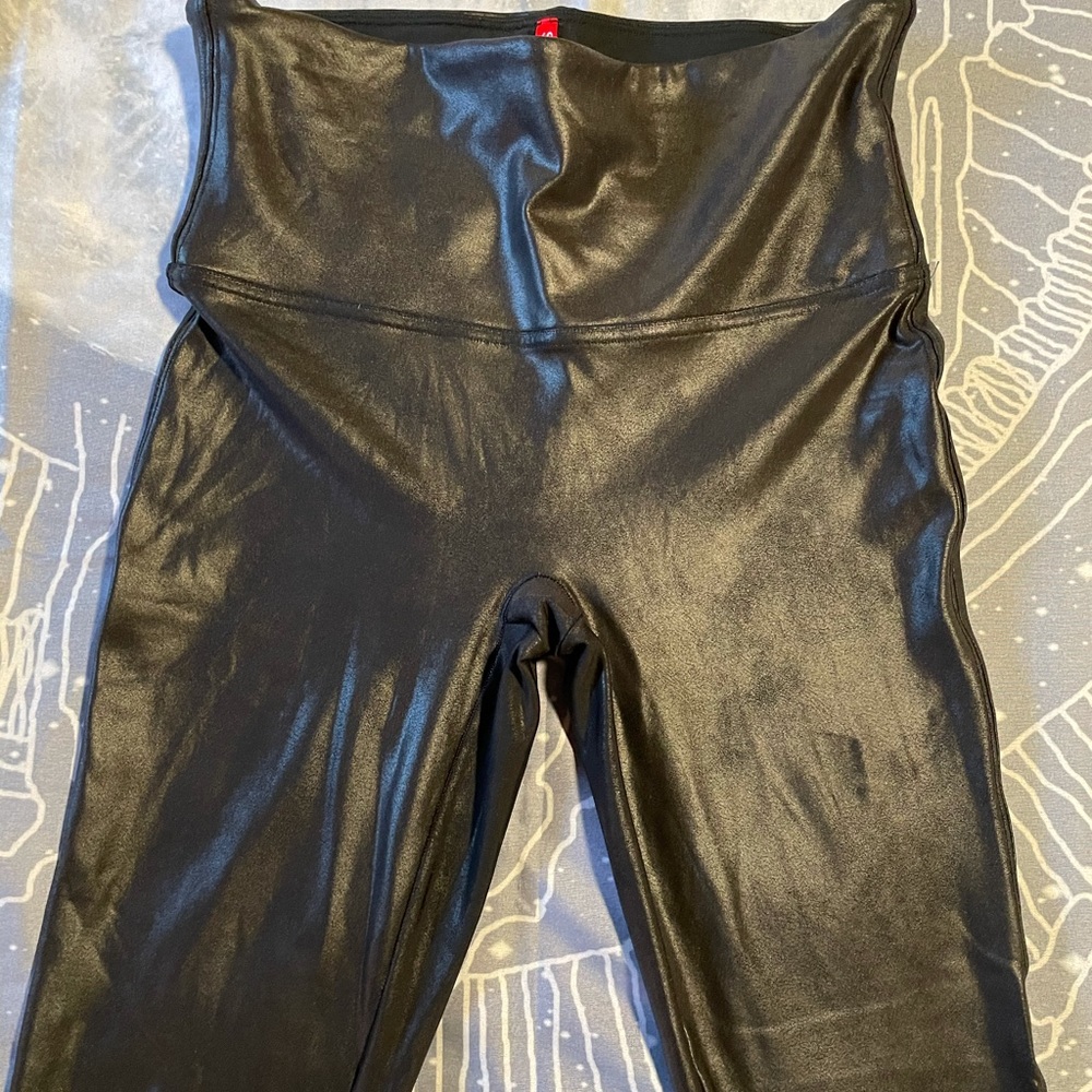 Very Black Spanx Faux Leather Leggings
